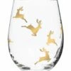 Hot Sale 🛒 Abbott Clear & Goldtone Reindeer Stemless Wineglass For Home & Garden ⌛ -Abbott Shop zu100683871 main tm1665176046