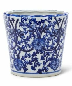 Best deal ❤️ Abbott Blue & White Floral Filigree Taper Planter For Other 💯