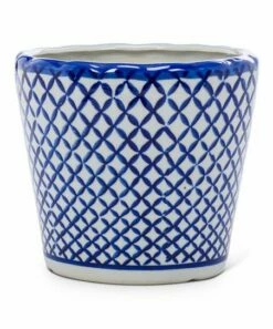Outlet ✔️ Abbott Blue & White Lattice Planter For Other 🤩
