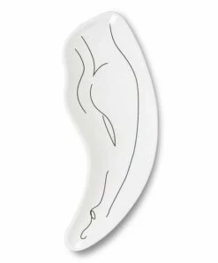 Outlet 🧨 Abbott White & Black Curved Legs Plate For Home & Garden 👍