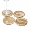 Promo 🎁 Abbott Gold & White Drunk Expressions Coaster - Set Of Four For Home & Garden 🤩