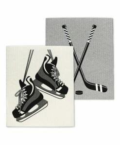 New 💯 Abbott Gray Skates & Stick Reusable Swedish Dishcloth Set For Home & Garden ✨