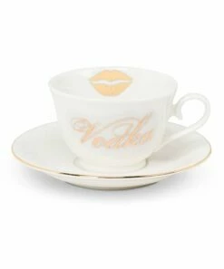 Promo 🛒 Abbott Bone & 10k Gold 'Vodka' Lips 8-Oz Teacup & Saucer For Home & Garden 👍