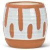 Discount ❤️ Abbott Terracotta & White Dot Dash Medium Barrel Planter For Other ⭐