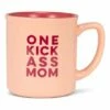 Deals 🔔 Abbott Pink & Red 'One Kick Ass Mom' 15-Oz. Stoneware Mug For Home & Garden ⭐ -Abbott Shop zu103652404 main tm1647368340
