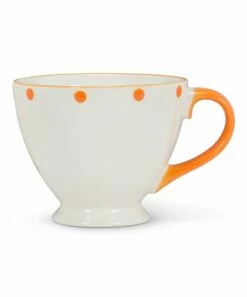 Best Pirce 🎉 Abbott White & Melon Dots 3.5'' H Pedestal Mug For Home & Garden 👍
