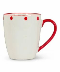 Best Pirce ✔️ Abbott White & Red Dots 4'' H Pedestal Mug For Home & Garden 🧨