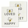 Outlet 🧨 Abbott Ivory & Yellow 'Bee Loved' Biodegradable Dishcloth - Set Of Two For Home & Garden 🛒 -Abbott Shop zu103849344 main tm1651684546
