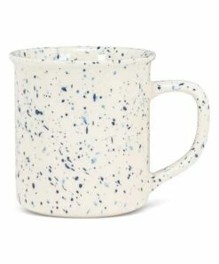 Outlet 😉 Abbott Ivory & Blue Speckle 14-Oz. Stoneware Mug For Home & Garden ✔️