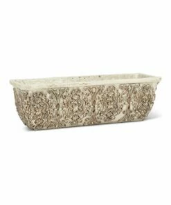 Deals 💯 Abbott Gray & Coppertone Floral Embossed Low Rectangle Planter For Other 🔥