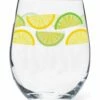 Deals 🎉 Abbott Clear & Yellow Citrus Slice Stemless Wine Glass For Home & Garden 🎁 -Abbott Shop zu106334687 main tm1655330426