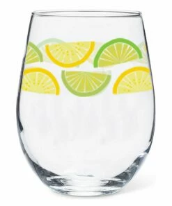 Deals 🎉 Abbott Clear & Yellow Citrus Slice Stemless Wine Glass For Home & Garden 🎁
