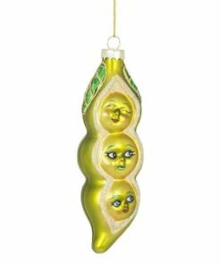 Outlet ⭐ Abbott Light Green Triple Peas In Pod Ornament For Home & Garden 🤩