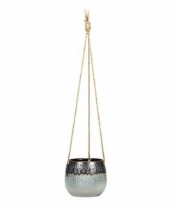Best reviews of ✨ Abbott Blue & Bronze Ombré Glaze Small Hanging Planter For Other 🤩