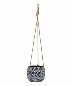 Hot Sale 🔥 Abbott Navy Geometric Small Hanging Planter For Other 🤩