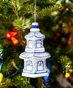 Best Pirce 😉 Abbott Blue & White Pagoda Ornament For Home & Garden 🧨 -Abbott Shop zu108333895 alt 1 tm1664825663