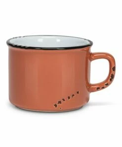 Best reviews of 🧨 Abbott Terracotta Distressed Enamel-Look Stoneware Cappuccino Mug For Home & Garden 🔥