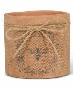 Coupon 🌟 Abbott Terracotta Bee Crest Rope-Ribbon Planter For Other 🧨