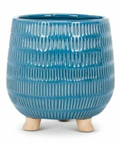 Best Pirce 👍 Abbott Blue Geometric Small Belly Planter For Other ⭐
