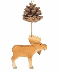 Outlet 🔔 Abbott Brown Moose & Pinecone Ornament For Home & Garden 🛒