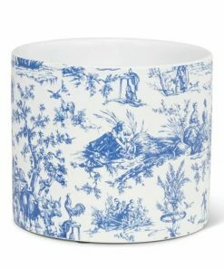 Flash Sale 😍 Abbott White & Blue Toile Farm Scene Planter For Other 😀