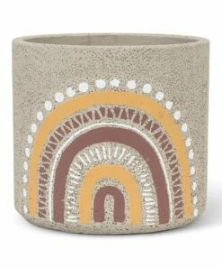 Wholesale 👏 Abbott Gray & Yellow Boho Rainbow 5.5'' Planter For Other 🎉