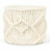 Budget 💯 Abbott Ivory Macrame-Weave 4.5'' Planter For Other 🔔