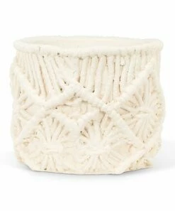 Budget 💯 Abbott Ivory Macrame-Weave 4.5'' Planter For Other 🔔