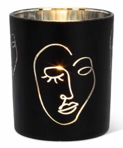 Wholesale 🎁 Abbott Black & Silvertone Cutout Face Large Tealight Holder For Other 🌟