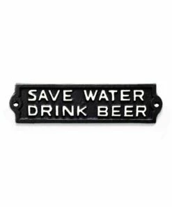 Brand new 💯 Abbott Black 'Save Water' Wall Sign For Home & Garden 😀