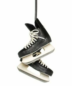 Coupon 😍 Abbott Black Hockey Skates Ornament For Home & Garden ❤️