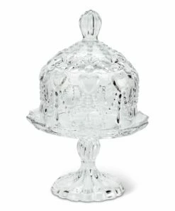Budget 🤩 Abbott Hearts Small Glass Covered Pedestal Plate For Home & Garden 🧨