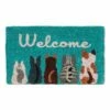 Discount ⌛ Abbott Blue 'Welcome' Cats Doormat For Home & Garden 🌟 -Abbott Shop zu56849801 main tm1524075589