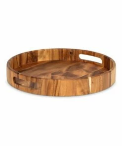 Best reviews of 🧨 Abbott Round Wooden Handle-Accent Tray For Home & Garden ⌛