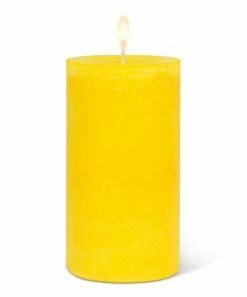 Best Sale ❤️ Abbott Yellow Medium Pillar Candle For Home & Garden ⌛