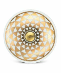 Best Pirce 🌟 Abbott Gold & White Kaleidoscope Knob For Home & Garden ⭐