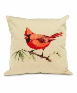 Discount 😀 Abbott Red & Beige Cardinal Throw Pillow For Home & Garden ⌛