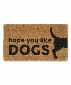 Best Pirce 🧨 Abbott Brown & Black 'Hope You Like 🦮 Dogs' Coir Doormat For Home & Garden 🌟