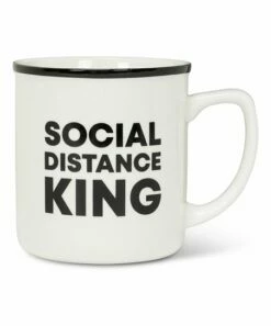 Best Sale 😍 Abbott White 'Social Distance King' Mug For Home & Garden 🔥