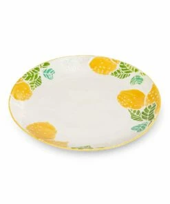 Coupon 🔥 Abbott White & Yellow Lemon Salad Plate For Home & Garden 👍