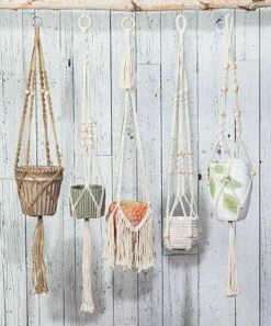 Cheapest 👏 Abbott 40'' Beige Beaded Fringe Macramé Planter Hanger For Home & Garden 💯 -Abbott Shop zu92397700 alt 3 tm1611001753