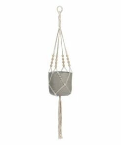 Cheapest 👏 Abbott 40'' Beige Beaded Fringe Macramé Planter Hanger For Home & Garden 💯