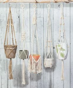 Top 10 🔥 Abbott 42'' Beige Braided Fringe Macramé Planter Hanger For Home & Garden 😉 -Abbott Shop zu92397703 alt 3 tm1611001753