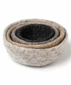 Best deal 🧨 Abbott Taupe & Beige Wool Nesting Bowl Set For Home & Garden ⌛
