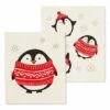 Wholesale ⭐ Abbott Cream & Red Winter Penguins Reusable Swedish Dishcloth - Set Of Two For Home & Garden 😍 -Abbott Shop zu95843447 main tm1627045965