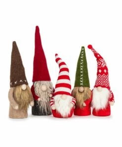 Best Sale 🔔 Abbott Red & Green Cross Stitch Hat Gnome Figurine For Other ⭐ -Abbott Shop zu97195664 alt 1 tm1624917167