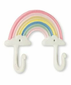Budget 😉 Abbott White & Pink Pastel Rainbow Double Wall Hook For Home & Garden 🔔