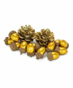 Cheap 🧨 Abbott Gold Acorn & Pine Cone Décor Set For Other 🛒